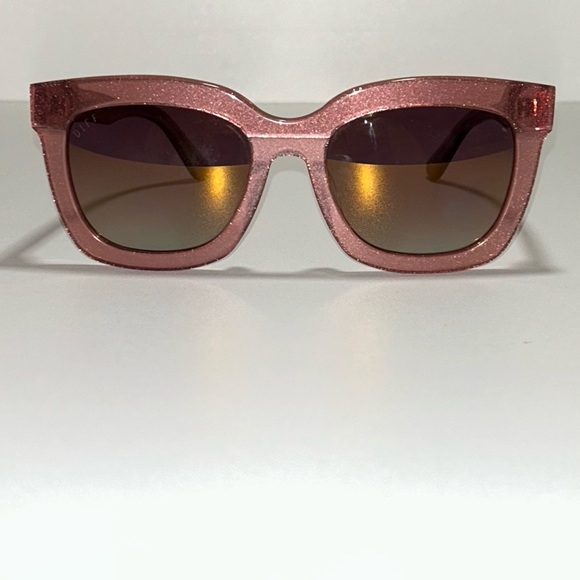 Diff Eyewear Carson QG-TB39P Rose Square Polarized Sunglasses - Picture 1 of 11